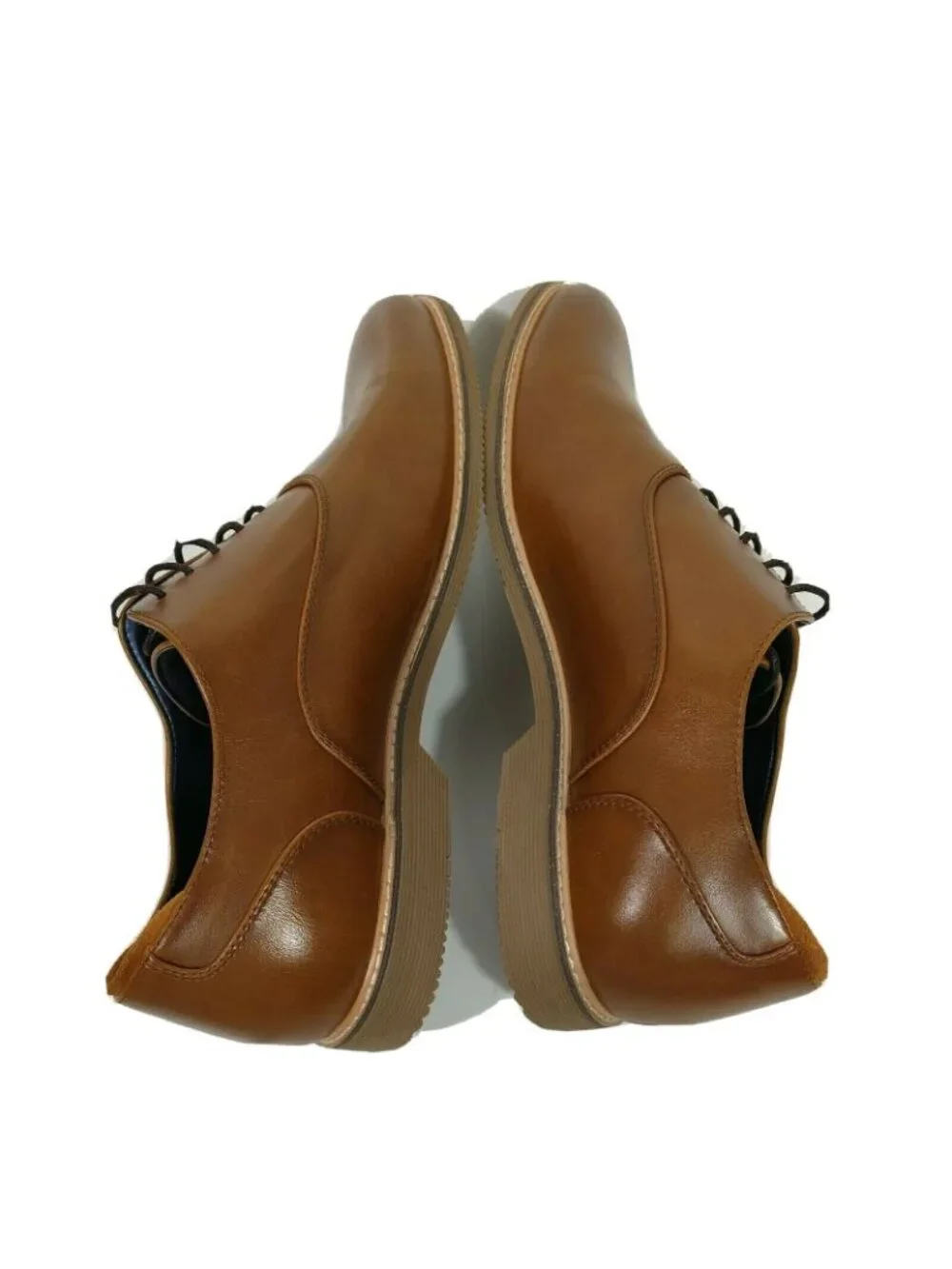Steve Madden Onan Leather Oxford Shoes Men Size 10.5 Brown Lace Up Rubber Sole